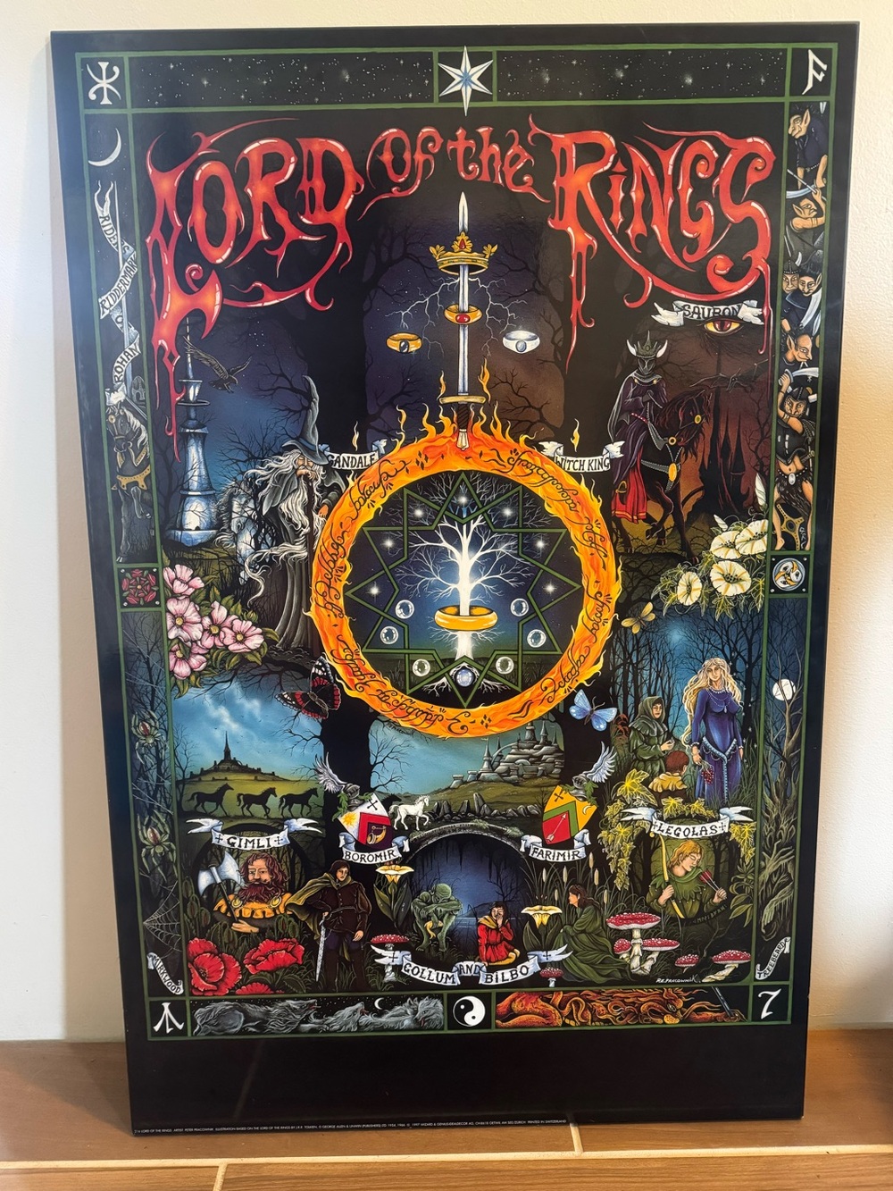 Vintage 1997 Lord of the Rings Peter Pracownik Wooden Wall Art – Wizard & Genius